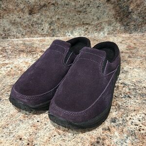 L.L. Bean Purple Slip-On Mules with Suede Finish